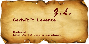 Gerhát Levente névjegykártya